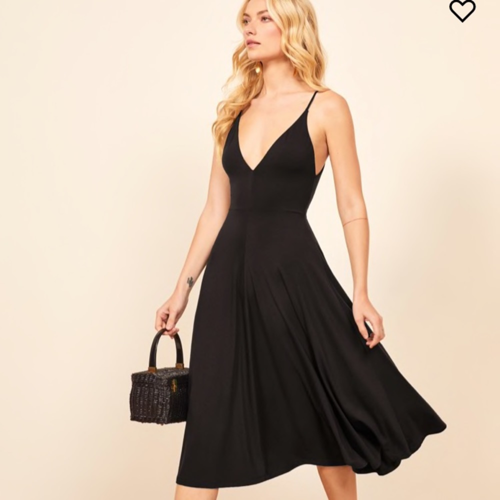 Reformation Black Strada Dress